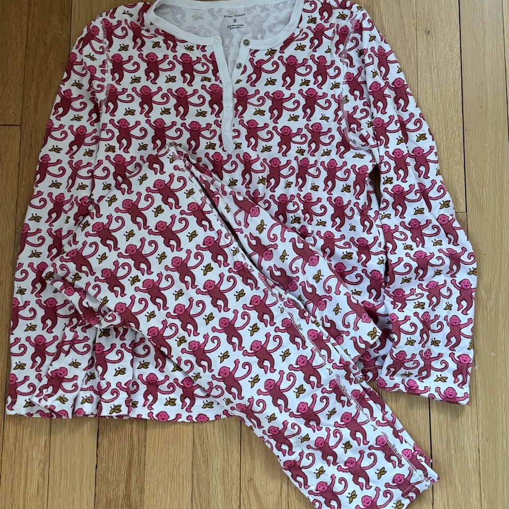 Never Worn Pink Monkey Roller Rabbit Pajamas